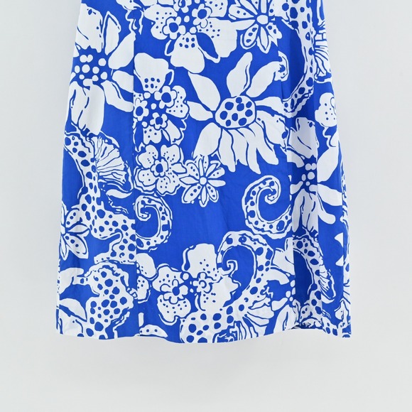 Lilly Pulitzer Augusta Cotton Shift Dress Size 00 Blue Quahog Chowdah Seahorse - Picture 11 of 14